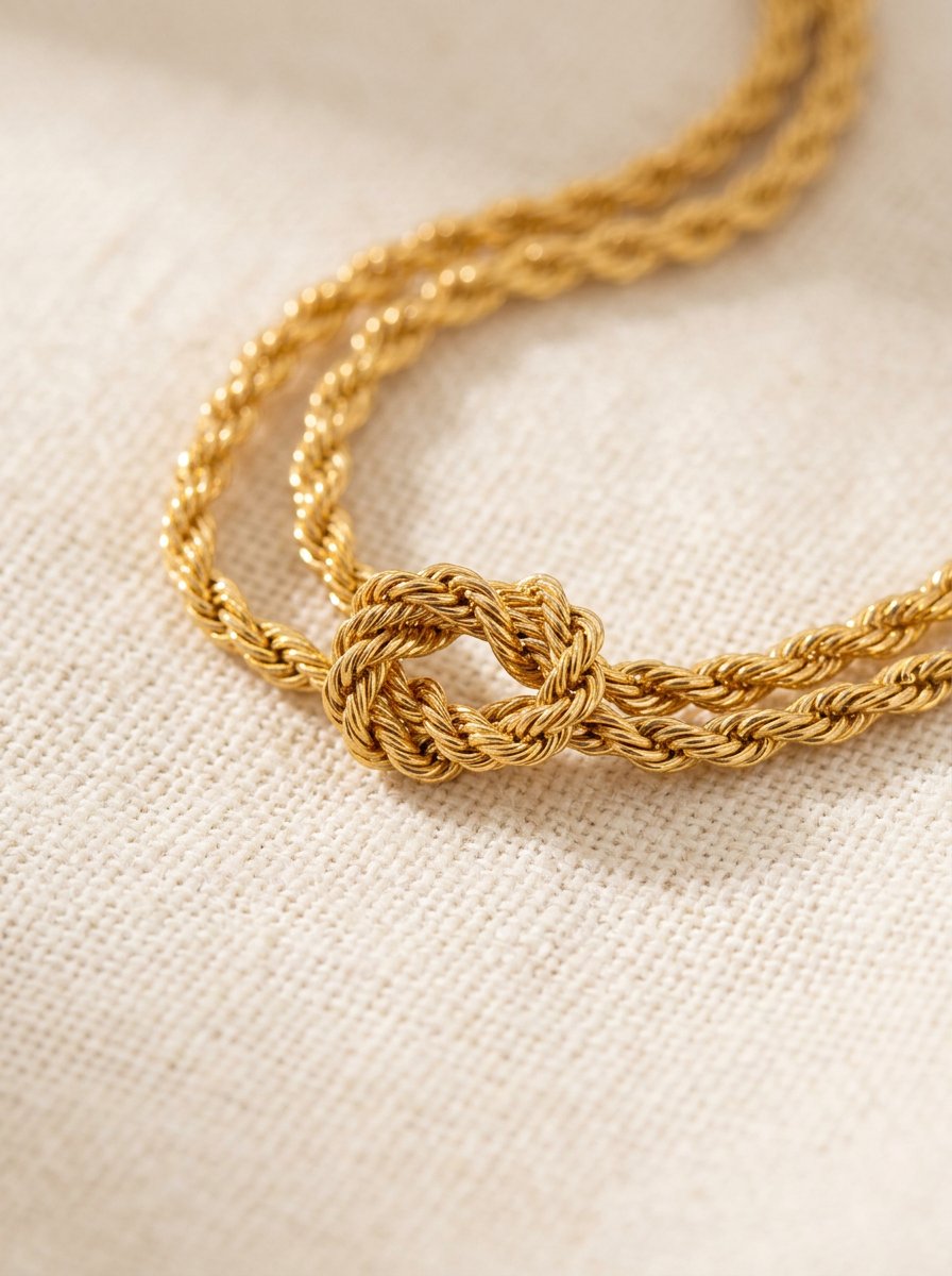 Collier Double Corde Dorée
