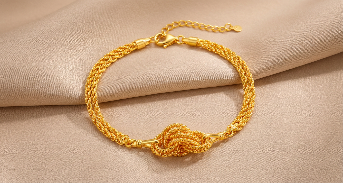 Bracelet Nœud Torsadé Doré