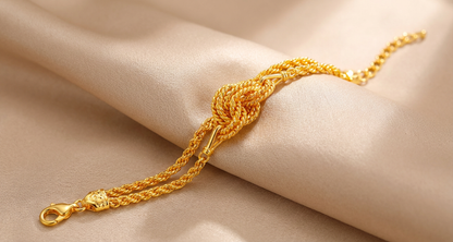 Bracelet Nœud Torsadé Doré