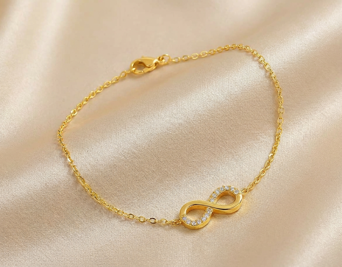 Bracelet Infini Cristaux Doré