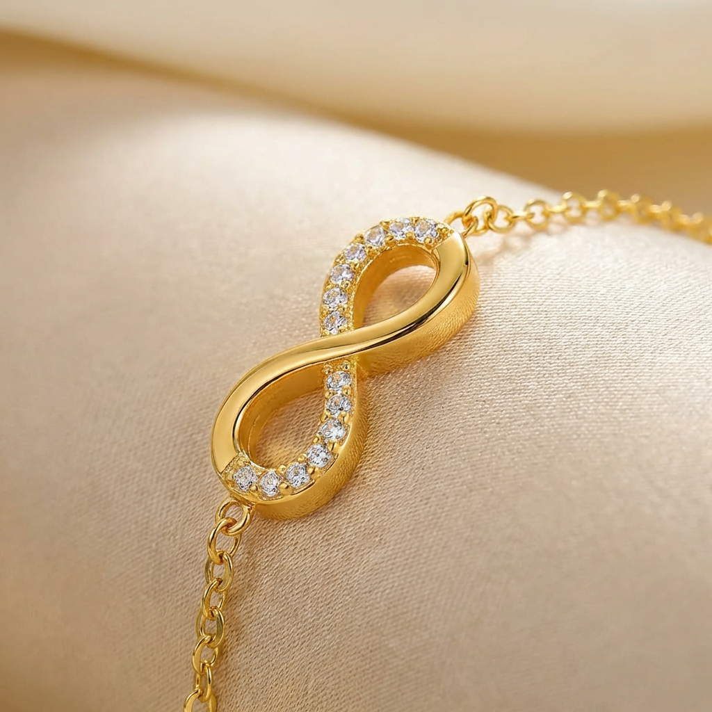 Bracelet Infini Cristaux Doré