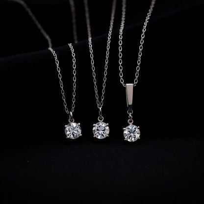Collier Solitaire Brillant Argent