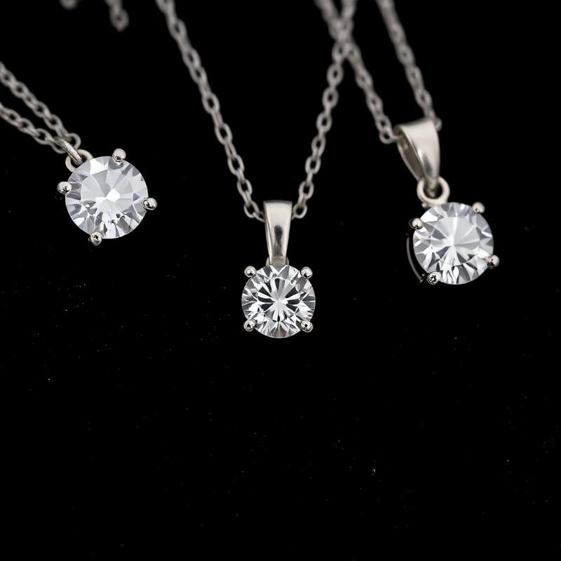 Collier Solitaire Brillant Argent