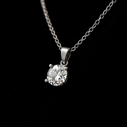 Collier Solitaire Brillant Argent