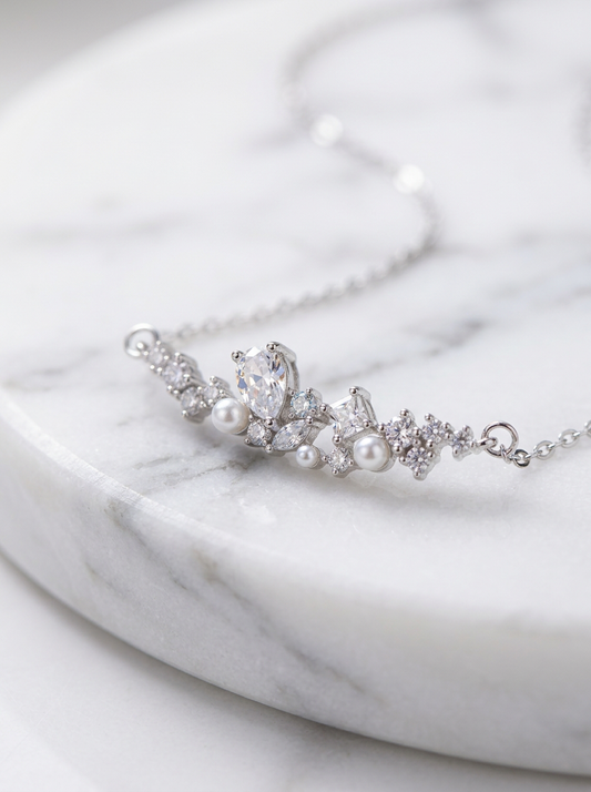 Collier Perles & Cristaux Argent