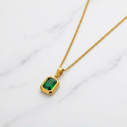 Collier Émeraude Doré Écrin