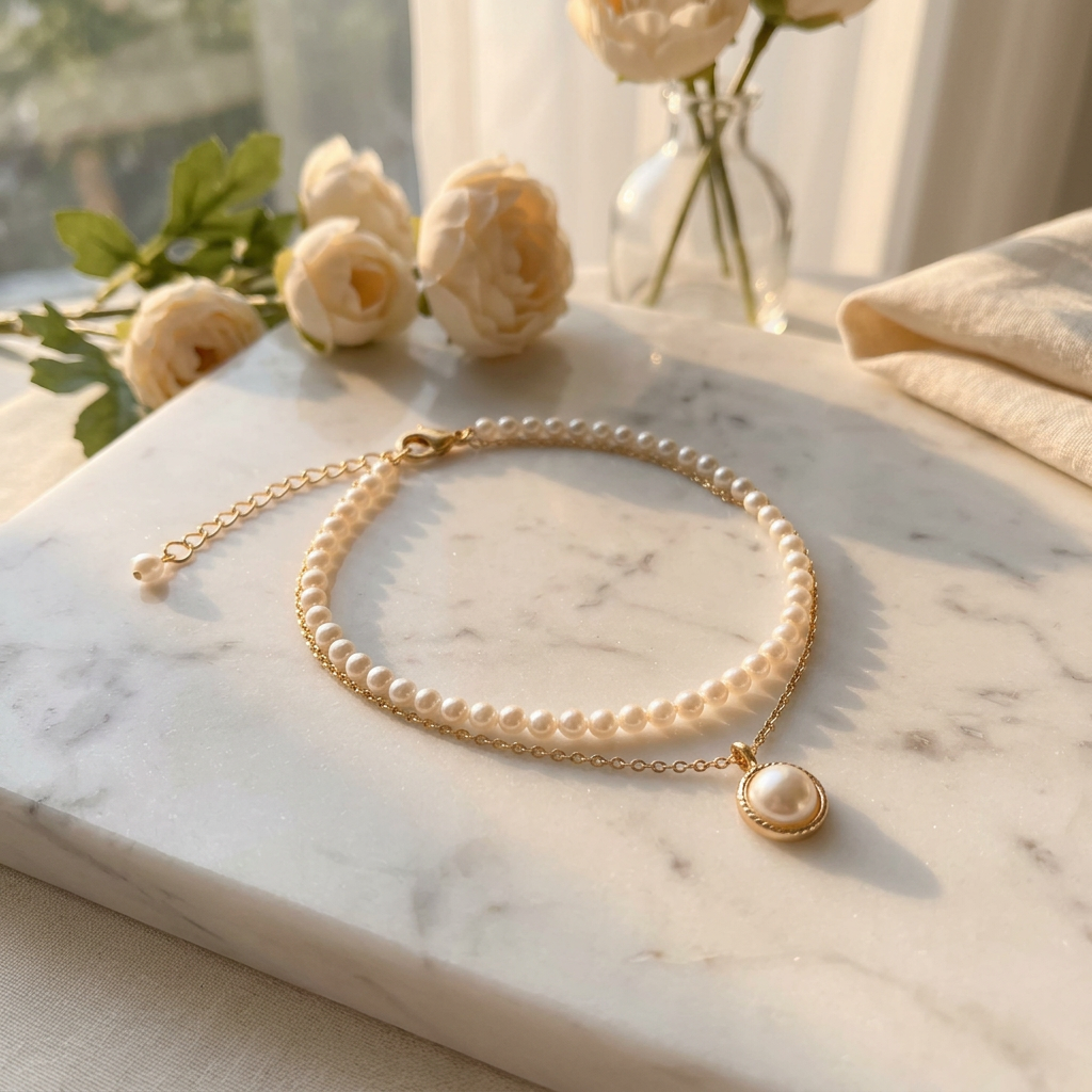 Collier Pierres Multicolores Doré